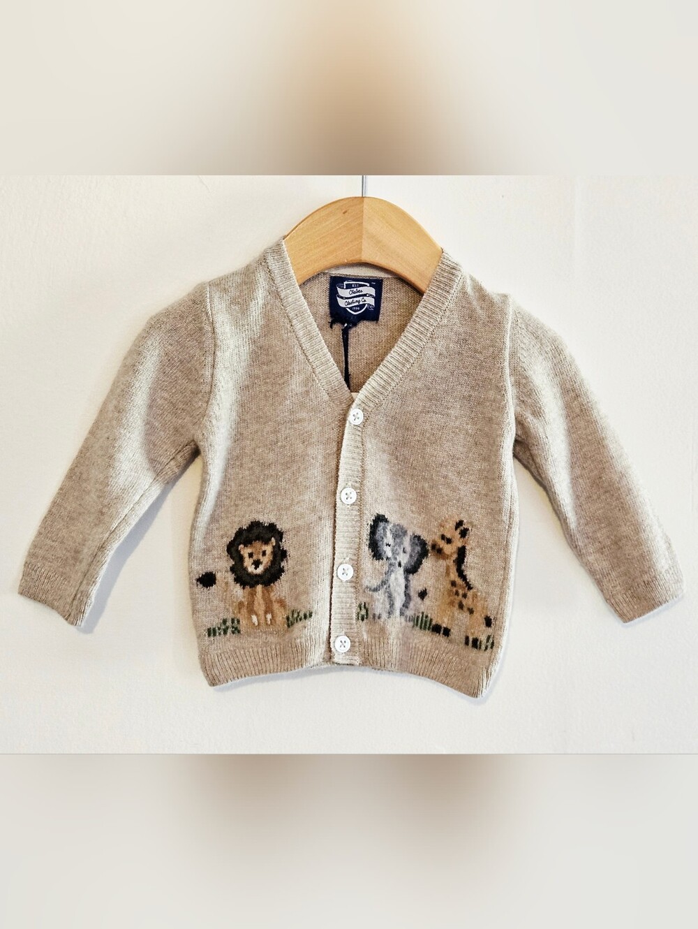 Chelsea Clothing Co. For Trotters Augustus & Friends Cashmere Baby Cardigan. 3-6